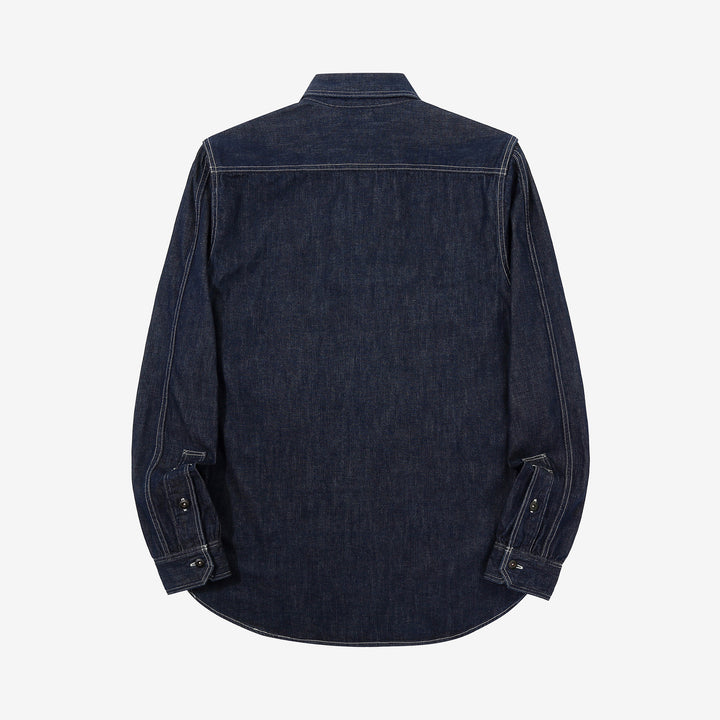 Freewheelers 2623002 Birner 8.5oz Indigo Denim Mechanic Shirt – Back View