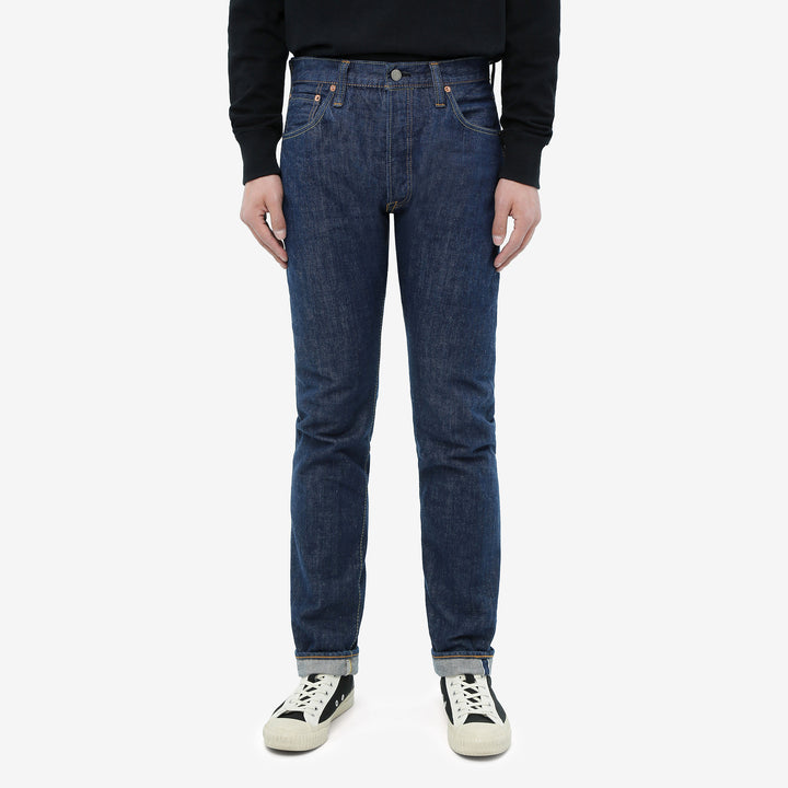 Pure Blue Japan AI-13.5oz-019 natural indigo selvedge denim relaxed tapered jeans wear image front