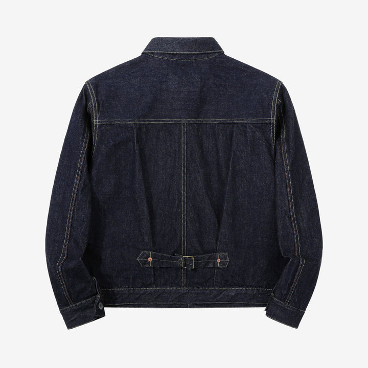 Boncoura 43 WWII Natural Indigo Dyed Type 1 Denim Jacket - 15th Anniversary Model back view