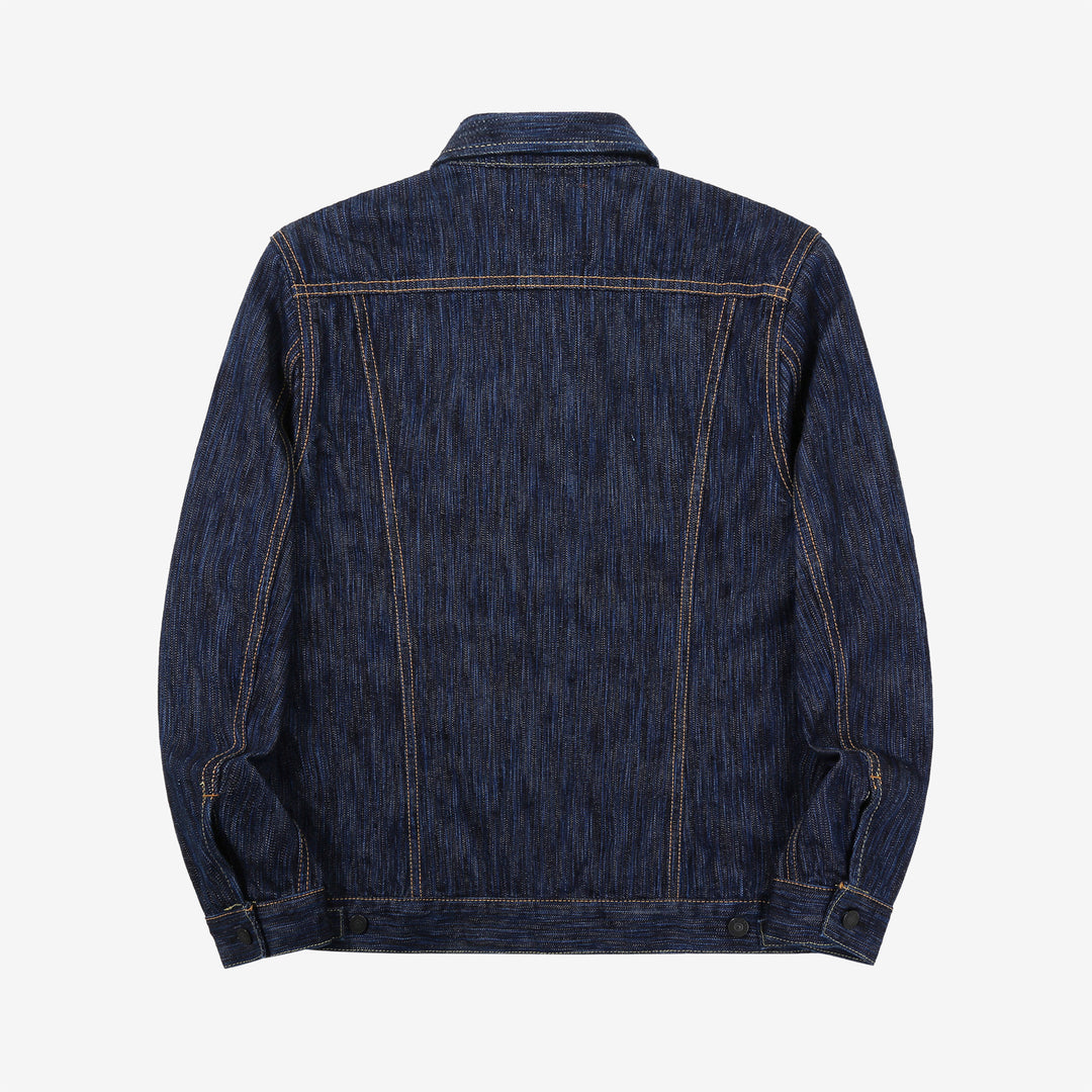 Pure Blue Japan 6226-D 14.5oz Waterfall Denim Type 3 Jacket Dark Indigo Made in Japan Selvedge Denim Jacket Back View
