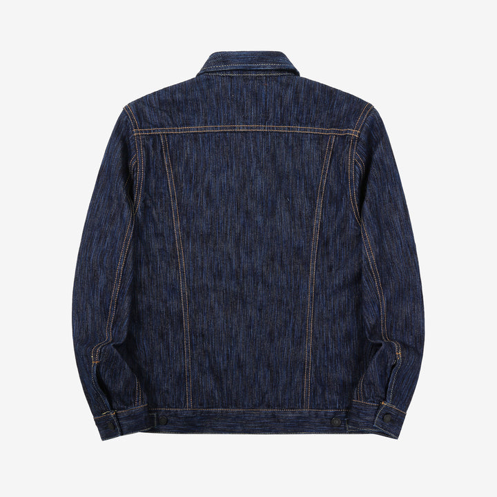 Pure Blue Japan 6226-D 14.5oz Waterfall Denim Type 3 Jacket Dark Indigo Made in Japan Selvedge Denim Jacket Back View