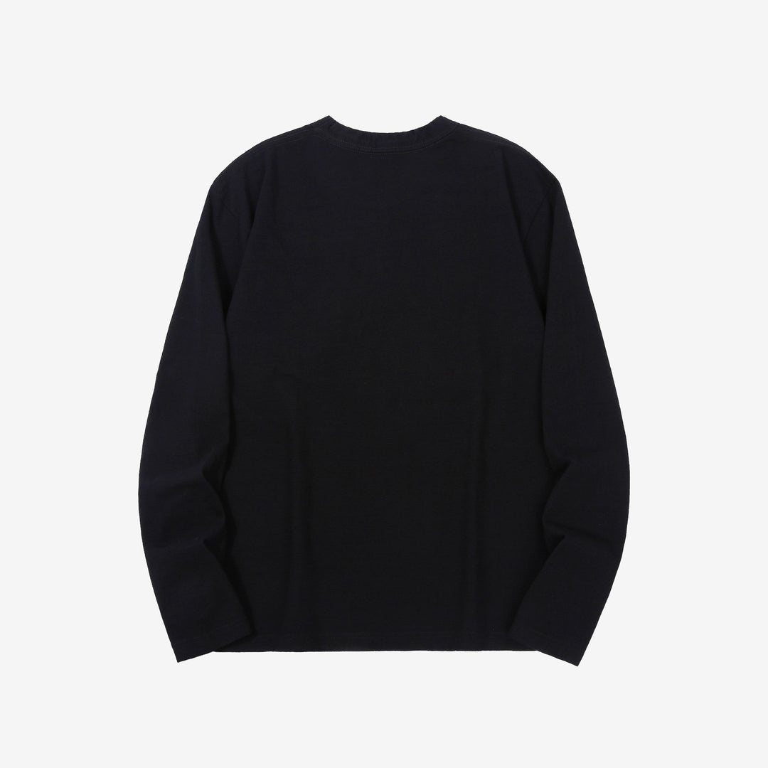 Pure Blue Japan LS-5011-IDBK indigo black jersey long sleeve T-shirt fading cotton Japan back