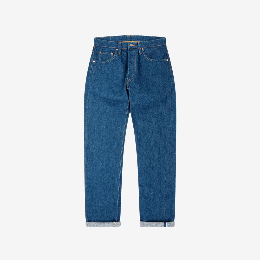 Pure Blue Japan GRE-003 greencast indigo selvedge denim regular straight jeans Made in Japan front