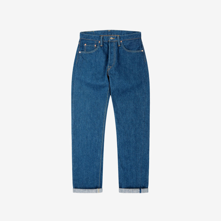 Pure Blue Japan GRE-003 greencast indigo selvedge denim regular straight jeans Made in Japan front