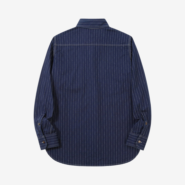 DALEE’S & CO. Signal Savvy Indigo Wabash Work Shirt – Back View