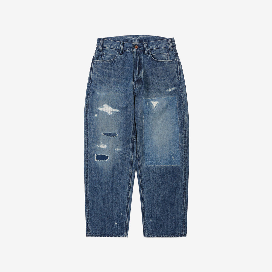 Brú na Bóinne 7777A 13.5oz Selvedge Denim - Patchwork Vintage Wash Wide Tapered Fit Made in Japan Front