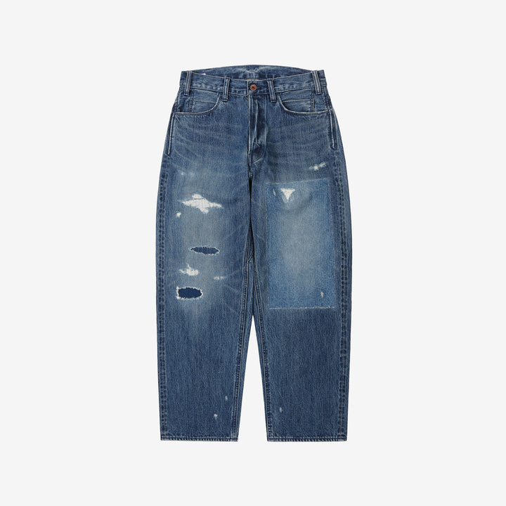 Brú na Bóinne 7777A 13.5oz Selvedge Denim - Patchwork Vintage Wash Wide Tapered Fit Made in Japan Front