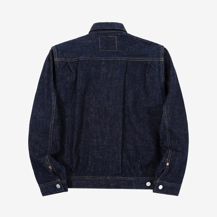Samurai Jeans S101AX "AI Plus" Natural Indigo Mixed 18oz Selvedge Denim Jacket Back View
