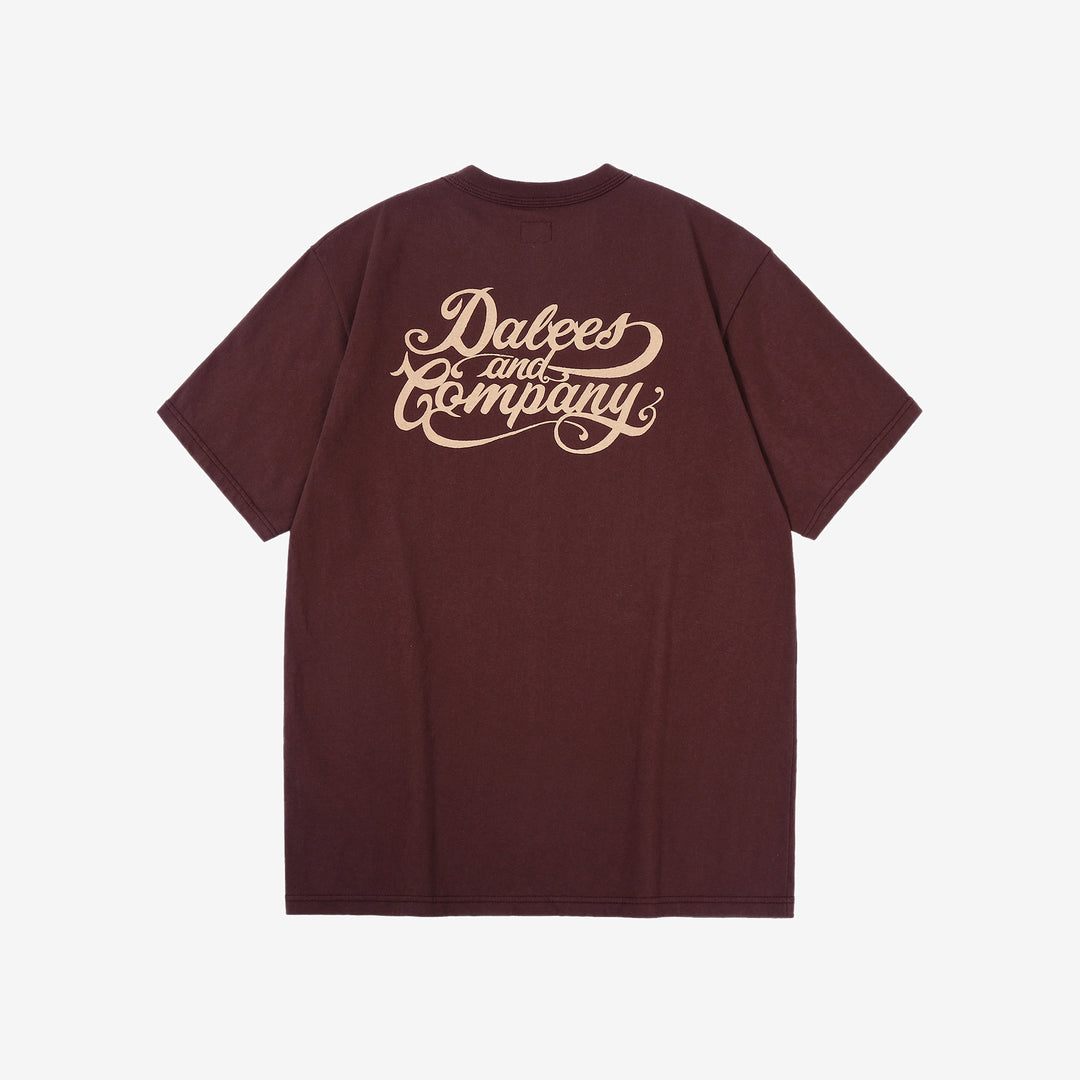 Dalee’s & Co. DLSB-001 8oz loopwheel logo T-shirt made in Japan bordeaux