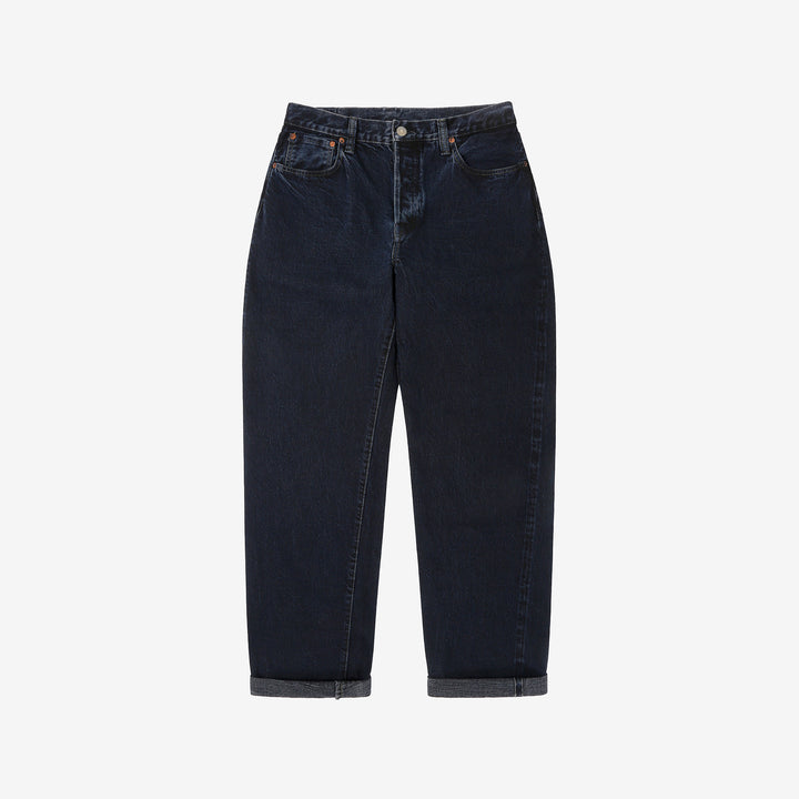 Omoto Denim 0815BCH 13.5oz Selvedge Sumi Overdyed Denim - Wide Straight Fit Made in Japan - Front View