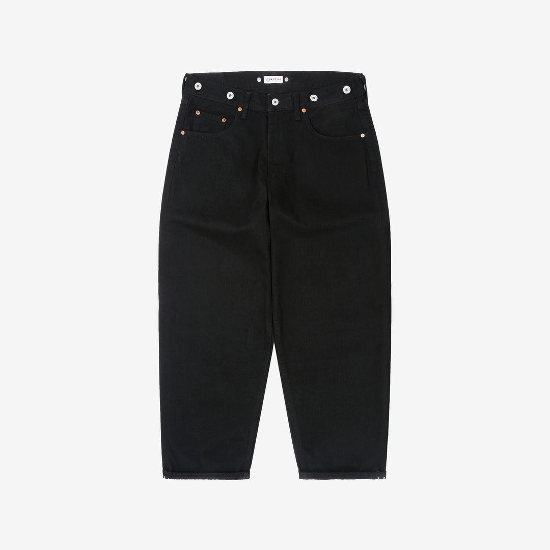 Moto Motor New Vintage 12oz selvedge denim old baggy fit black x black Japanese denim jeans front
