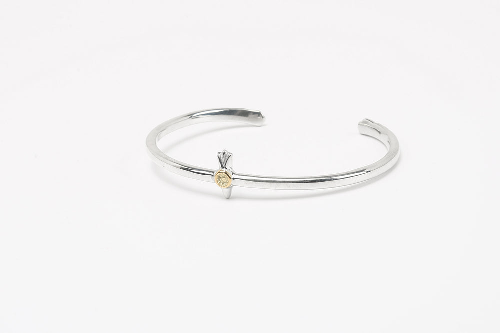 Moto BC-01G eagle silver bangle K18 gold accent native style handmade bracelet Japan
