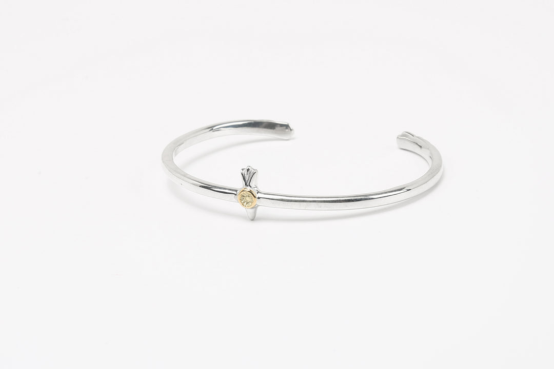 Moto BC-01G eagle silver bangle K18 gold accent native style handmade bracelet Japan