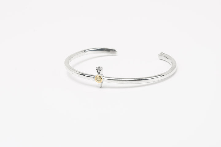 Moto BC-01G eagle silver bangle K18 gold accent native style handmade bracelet Japan