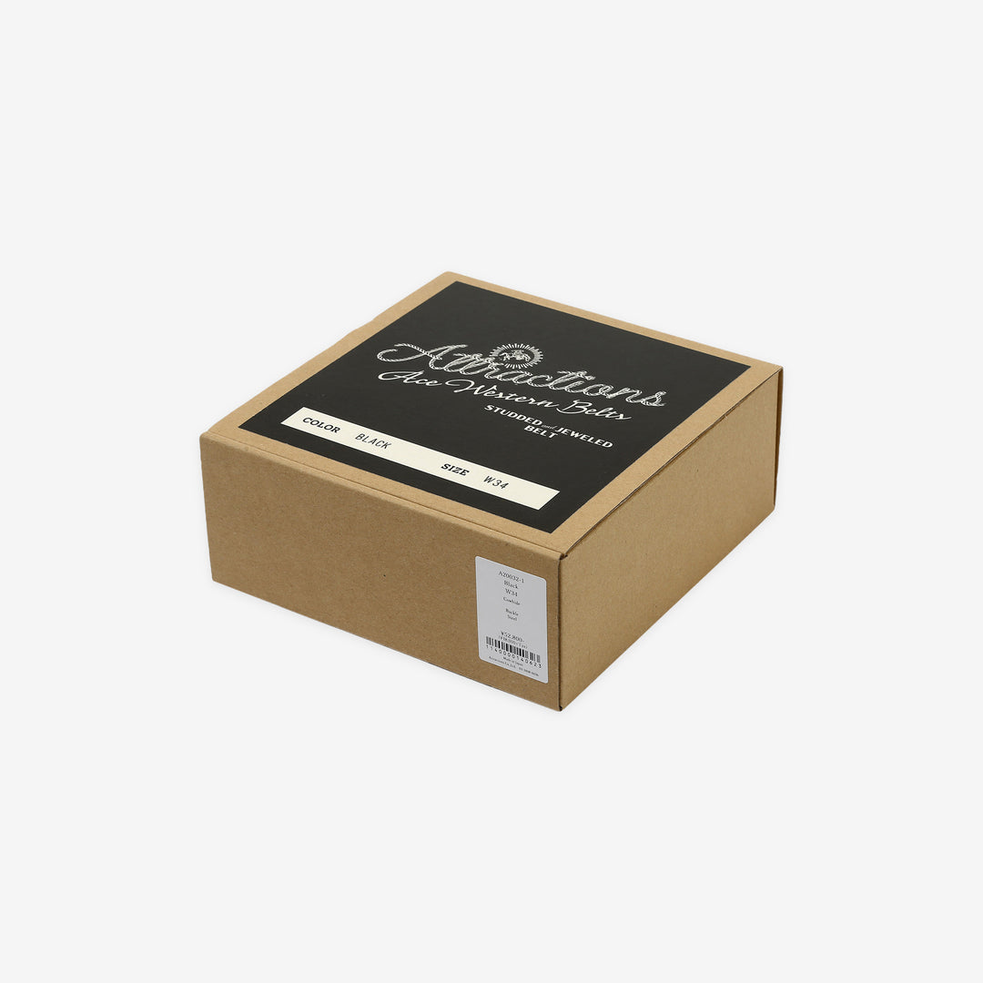 Attractions x ACE Western Belts A20032 Studded and Jeweled Belt Black – Branded Packaging Box