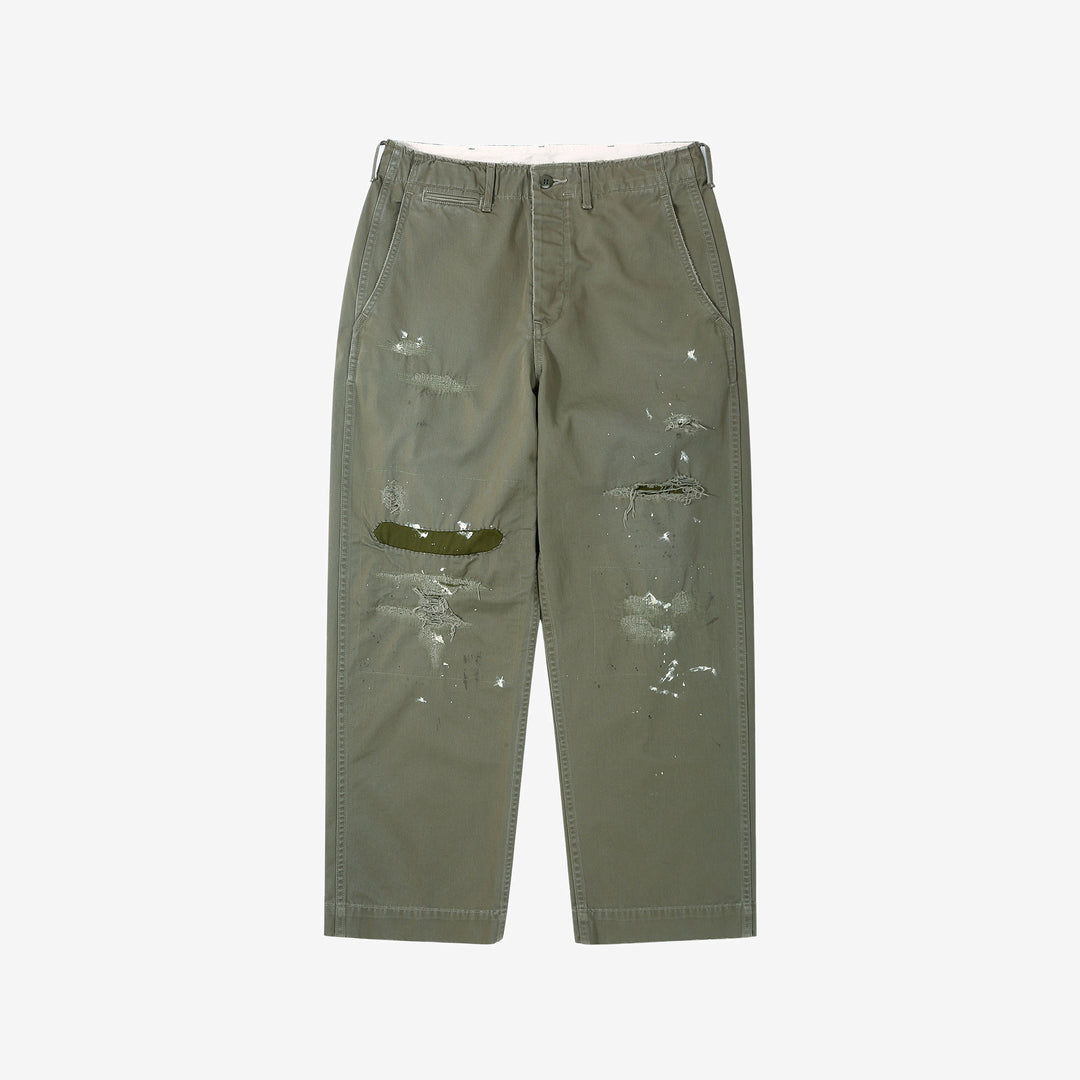 Fullcount 1201HW 41 khaki chino used wash US Army military trousers Japan front 2