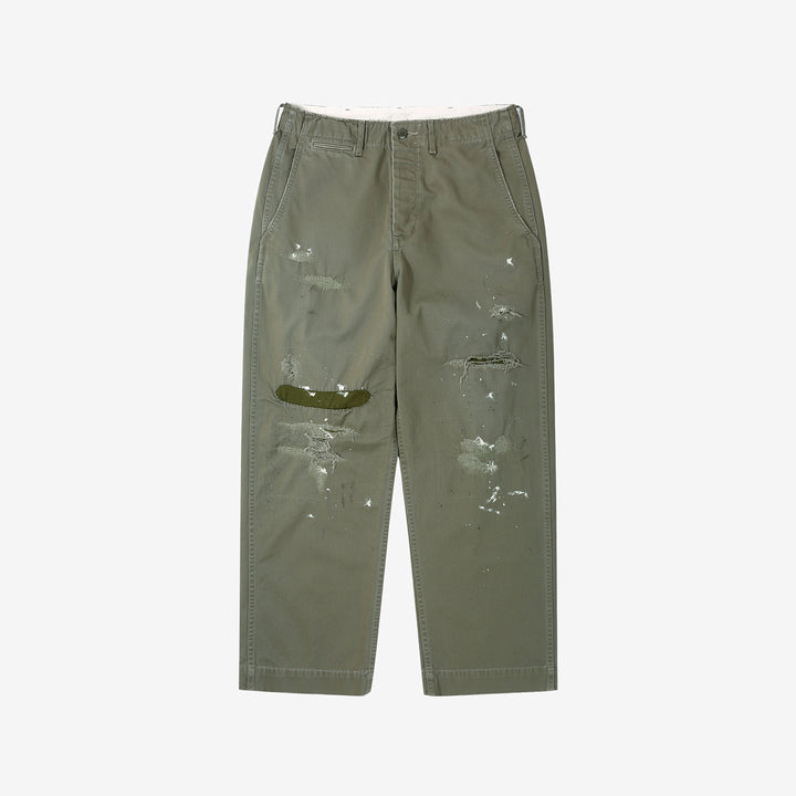 Fullcount 1201HW 41 khaki chino used wash US Army military trousers Japan front 2