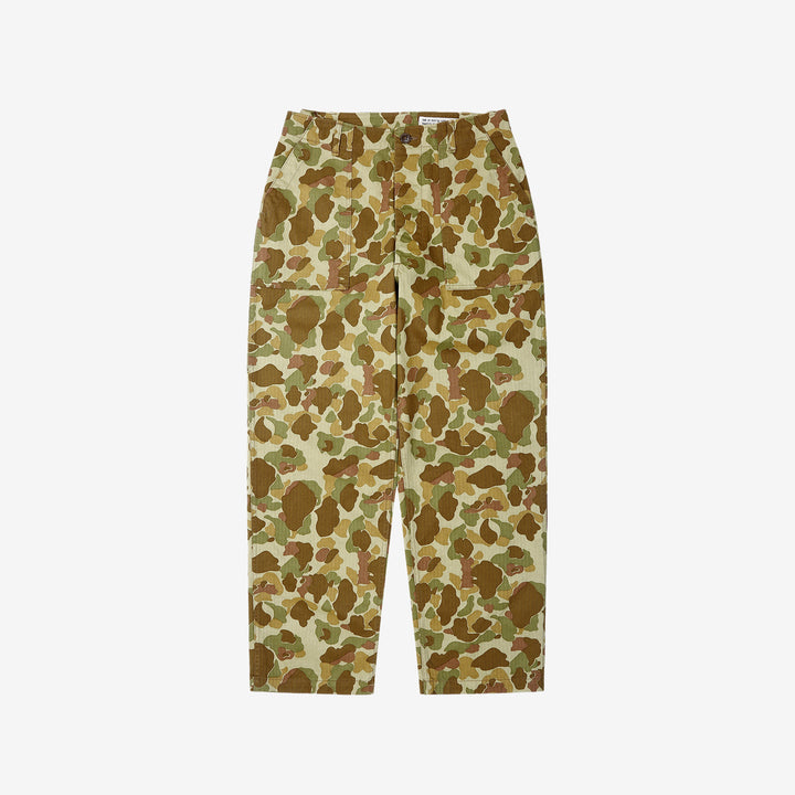 Boncoura Duck Hunter Camo US Army Baker Pants - Wide Straight Fit Made in Japan Front View