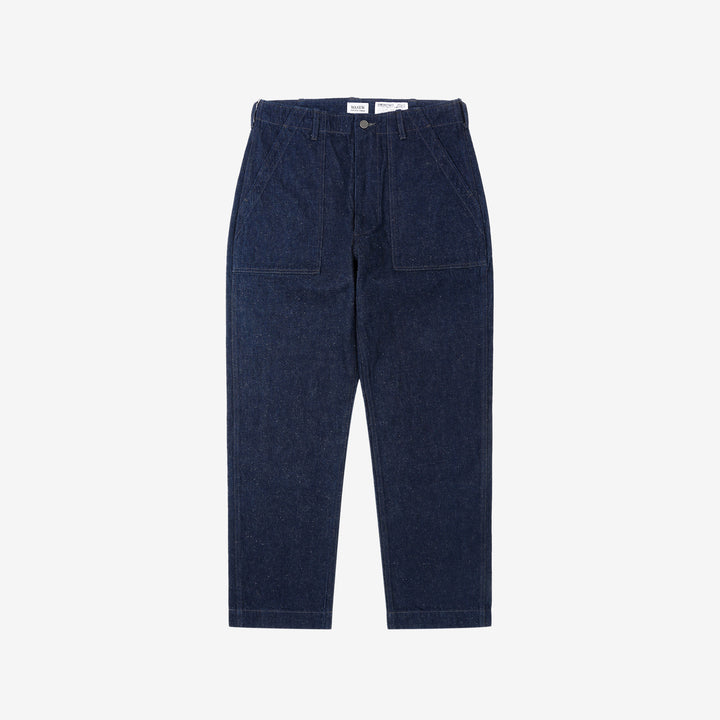 Wasew WSW-25M-005 10oz nep denim baker pants made in Japan lightweight textured denim military pants front view