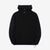 Pure Blue Japan 5410-IDBK Indigo Pullover Hoodie Black Overdye – Front View with Hood Lowered