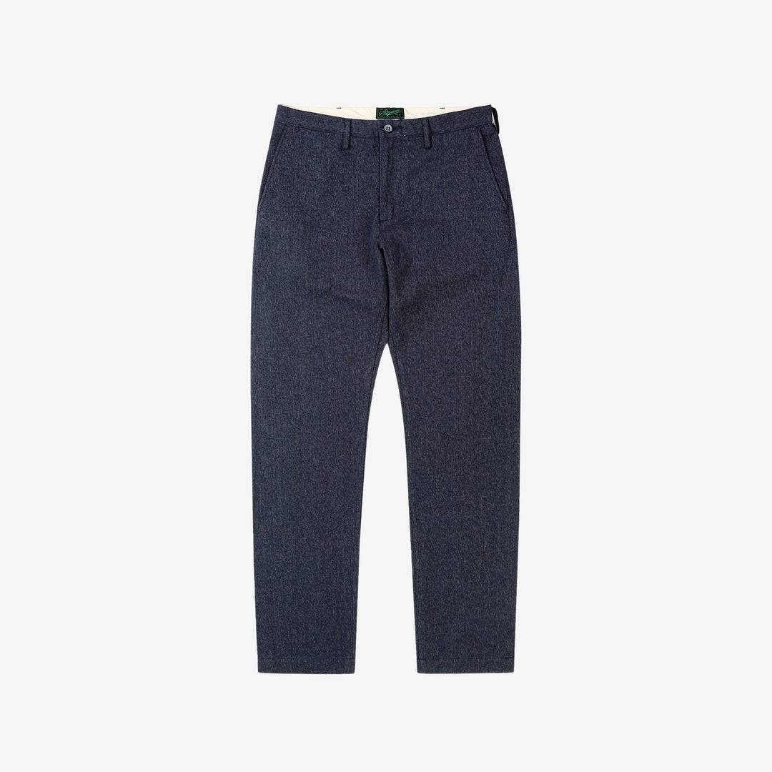 Stevenson Overall Co. "Old Glory" 12oz Selvedge Cotton Twill Trousers - Heather Indigo Made in Japan - Full Front View