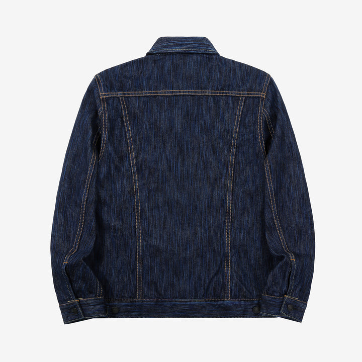Pure Blue Japan 6225-D 14.5oz Waterfall Denim Type 2 Jacket - Dark Indigo Back View
