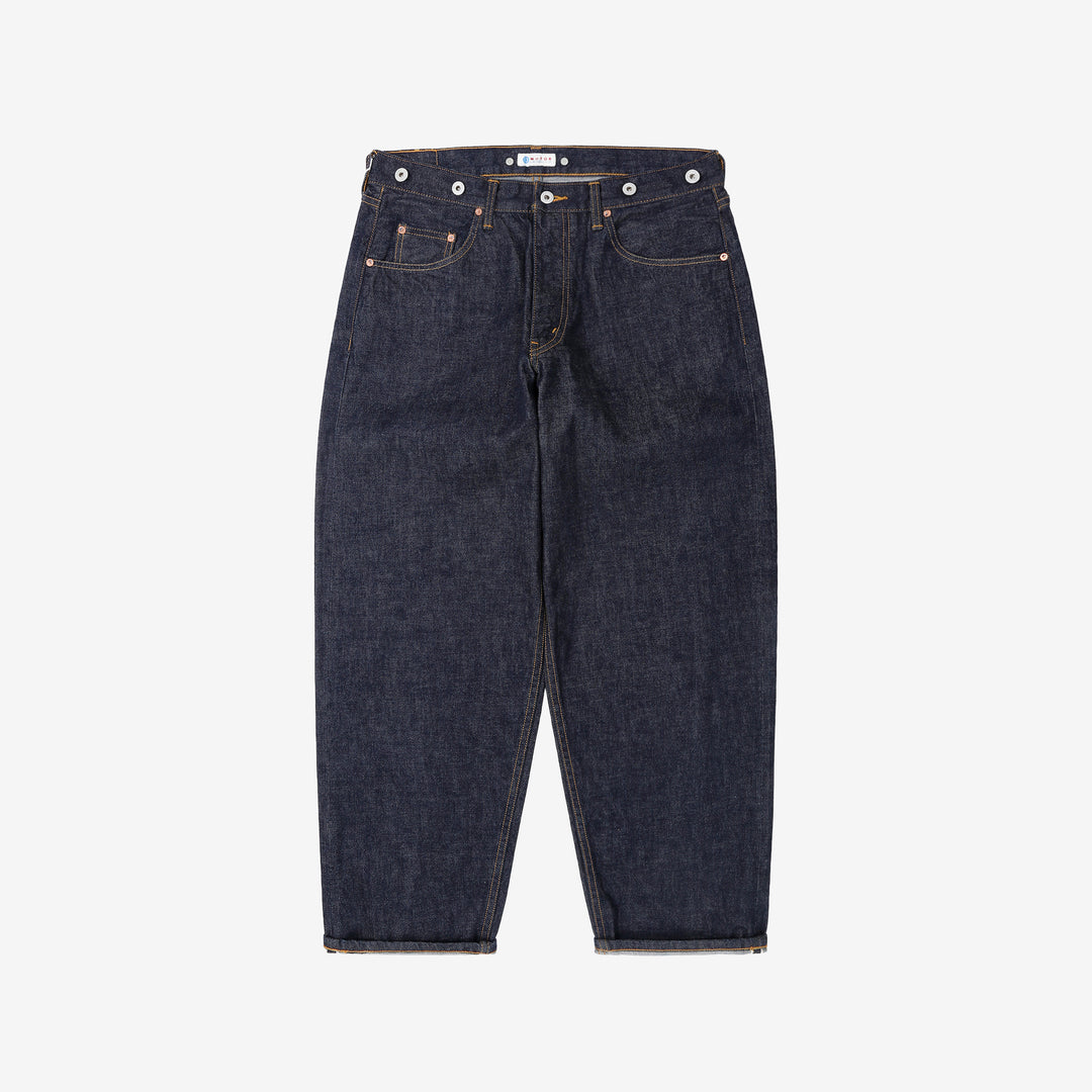 Moto Motor New Vintage 12oz selvedge denim old baggy fit indigo Japanese denim jeans front