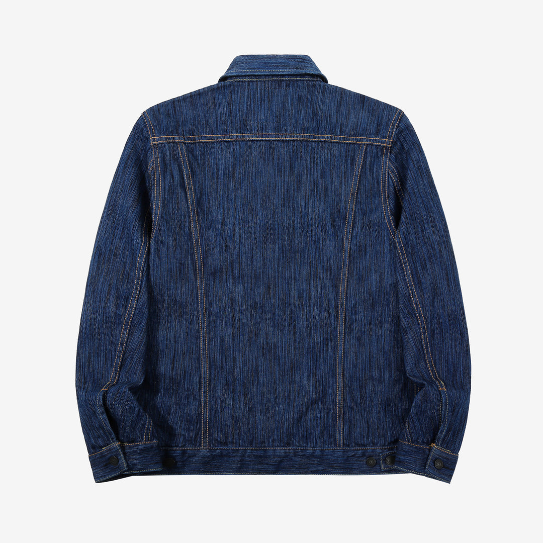 Pure Blue Japan 6225-L 14.5oz Waterfall Denim Type 2 Jacket - Light Indigo Back View