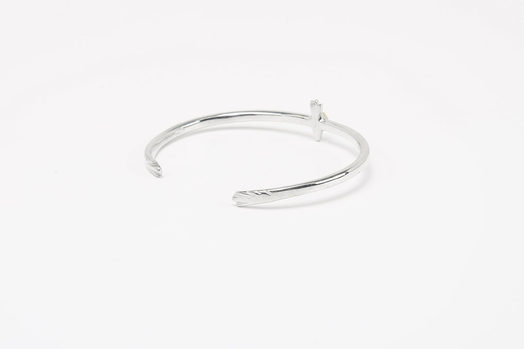 Moto BC-01G eagle silver bangle K18 gold accent native style handmade bracelet Japan