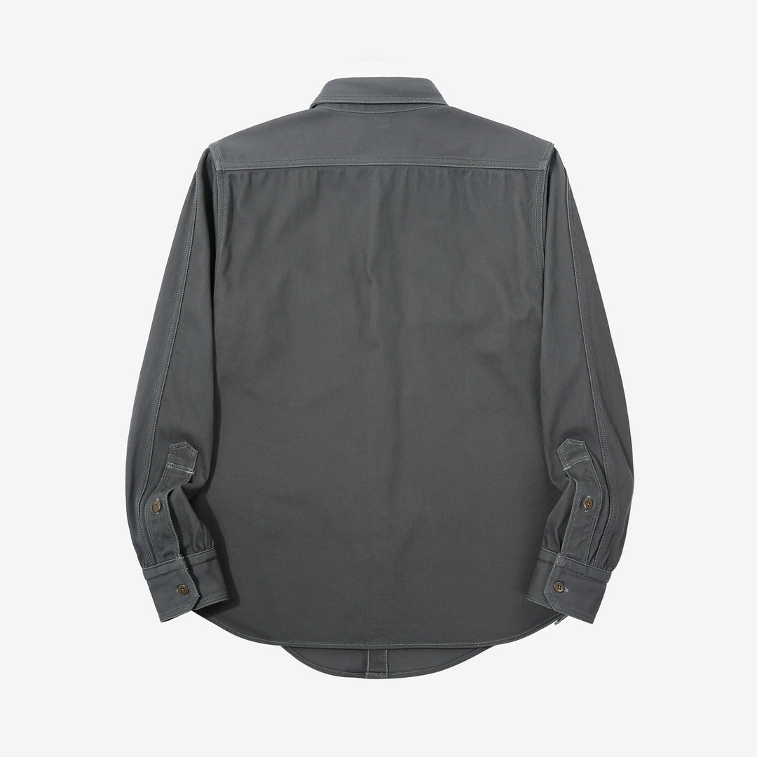 Freewheelers 2533006 Gemsa Hard Twist Kersey Work Shirt in Steel Grey – Back View