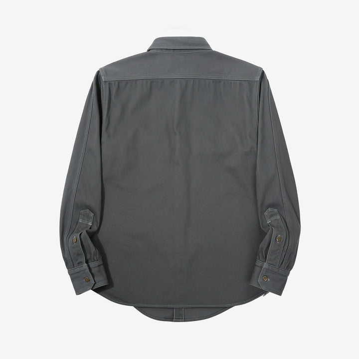 Freewheelers 2533006 Gemsa Hard Twist Kersey Work Shirt in Steel Grey – Back View