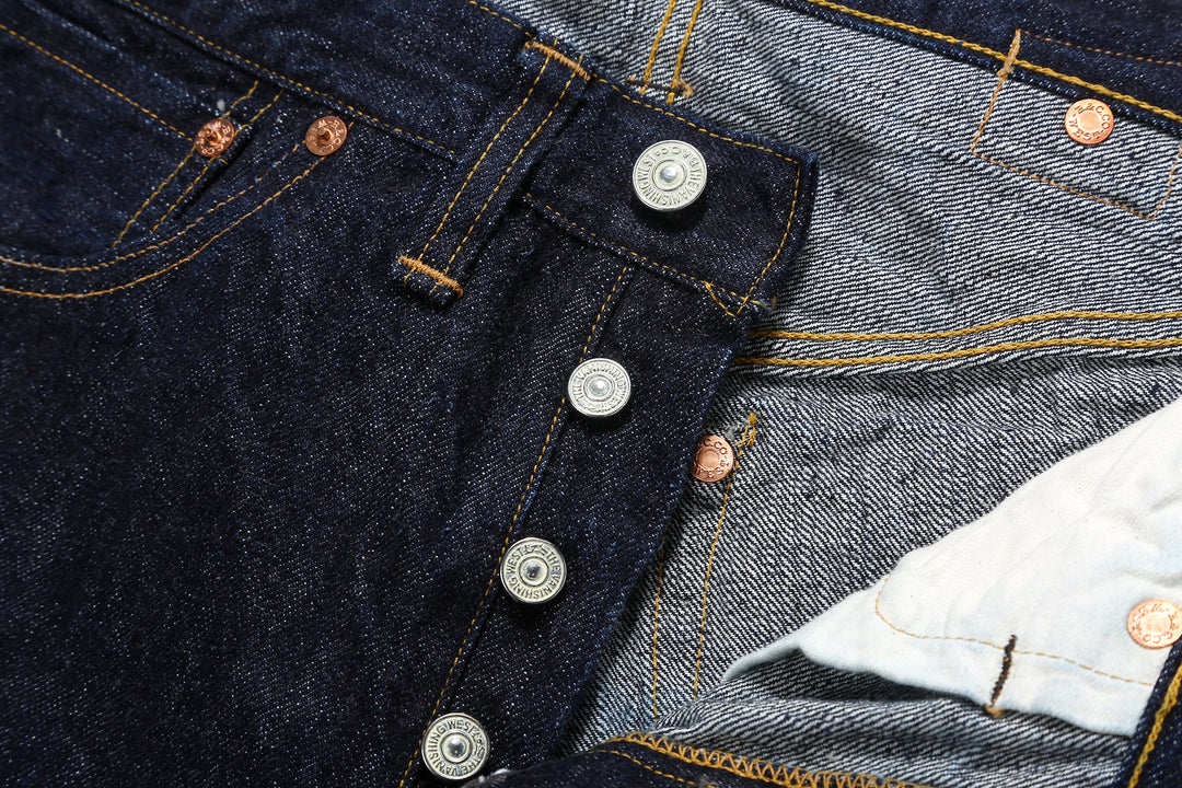 Freewheelers 2232012 Lot 601XXC 1937 14oz Selvedge Denim – Painted Iron Button Detail