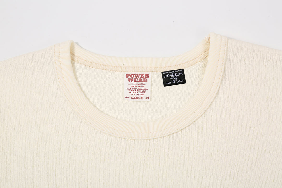 Freewheelers 2625009 Heavyweight Solid Pocket T-Shirt in Straw Cream – Interior Neck Detail