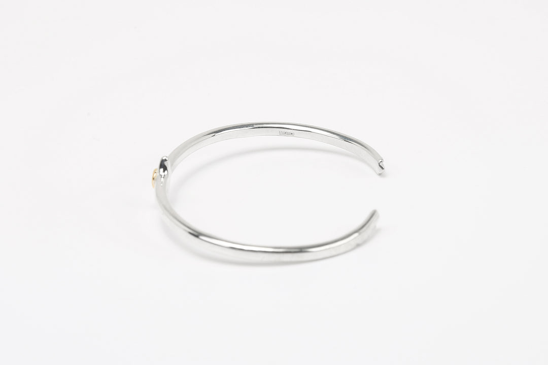 Moto BC-01G eagle silver bangle K18 gold accent native style handmade bracelet Japan