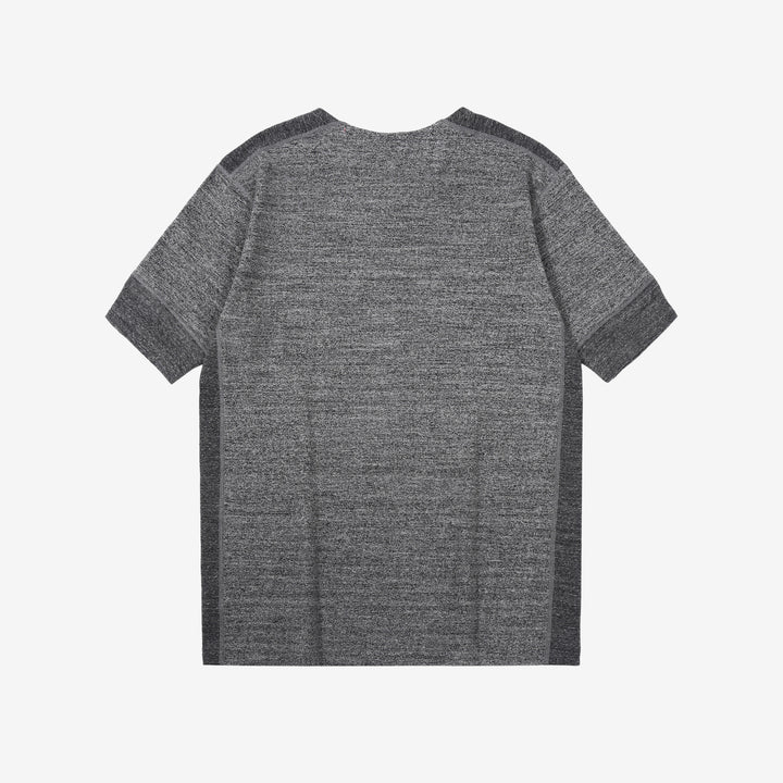 Stevenson Overall Co. SH Side Flex Loopwheeled Henley Neck T-Shirt Heather Gray Made In Japan back view
