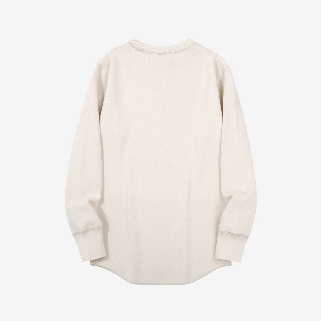 Freewheelers heavyweight rib knit long sleeve t shirt crew neck underwear Japan cream back