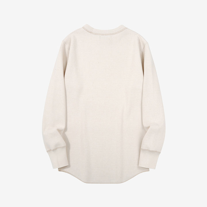 Freewheelers heavyweight rib knit long sleeve t shirt crew neck underwear Japan cream back