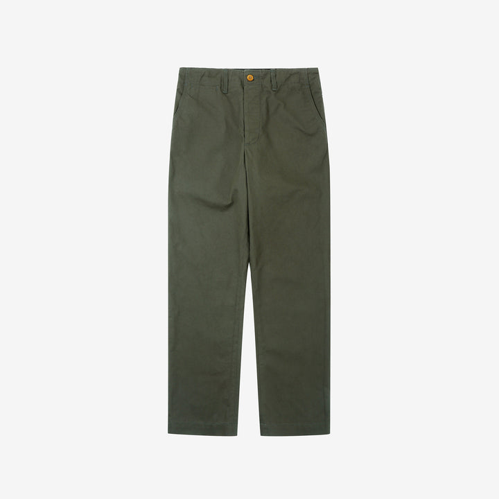 Deluxeware 946A MIL-SPEC ’46 Chino Trousers in Army Green – Front View