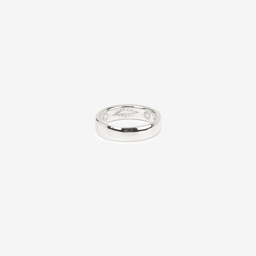 Moto RC-08 silver stamp ring native style minimal handmade ring Japan