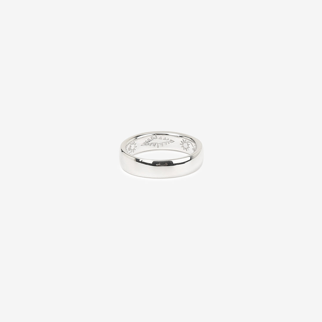 Moto RC-08 silver stamp ring native style minimal handmade ring Japan