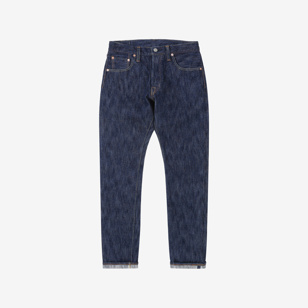 Pure Blue Japan kasuri indigo selvedge denim relaxed tapered jeans Japan front 2