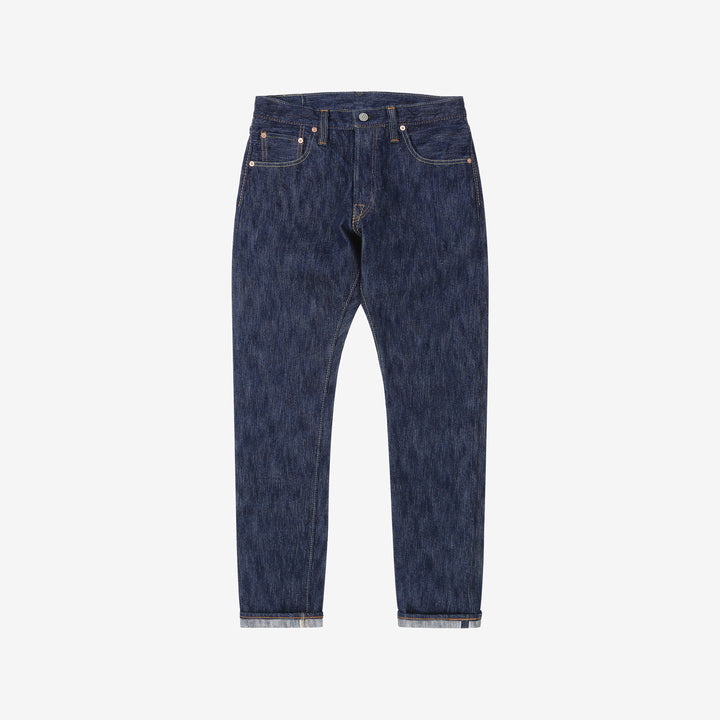 Pure Blue Japan kasuri indigo selvedge denim relaxed tapered jeans Japan front 2