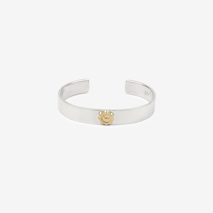 Moto BC-01G eagle silver bangle K18 gold accent native style handmade bracelet Japan front