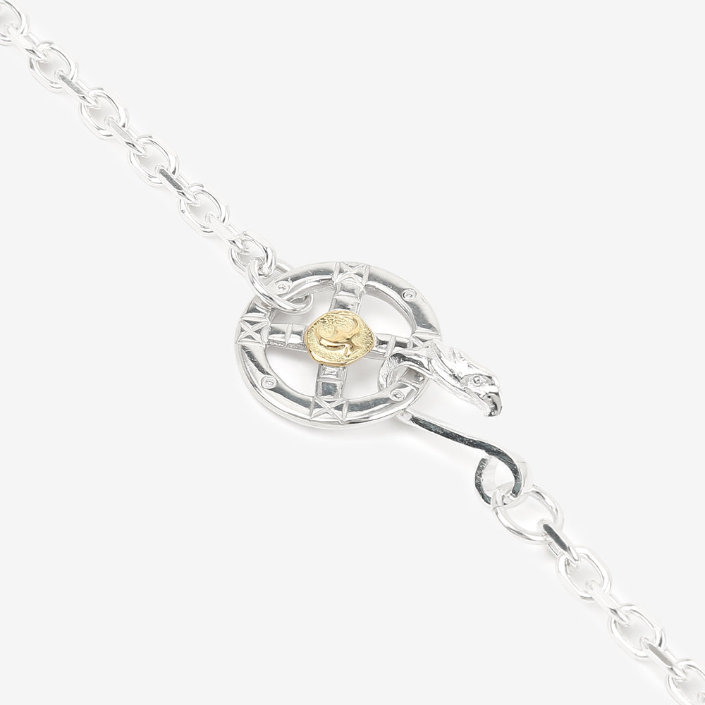 Moto CH-06 bold square chain necklace K18 gold accent eagle hook silver chain Japan K18 wheel 2