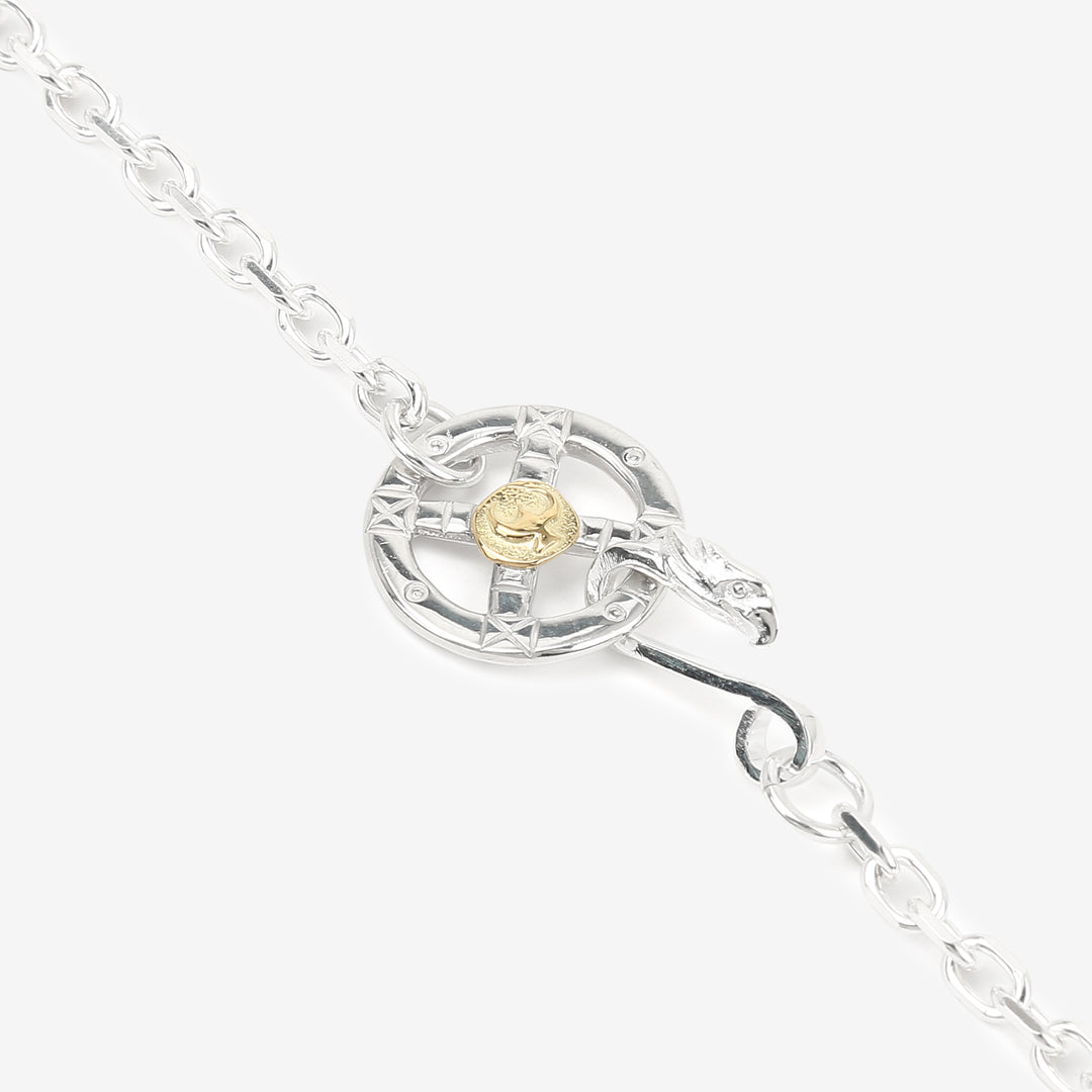 Moto CH-06 bold square chain necklace K18 gold accent eagle hook silver chain Japan K18 wheel 2