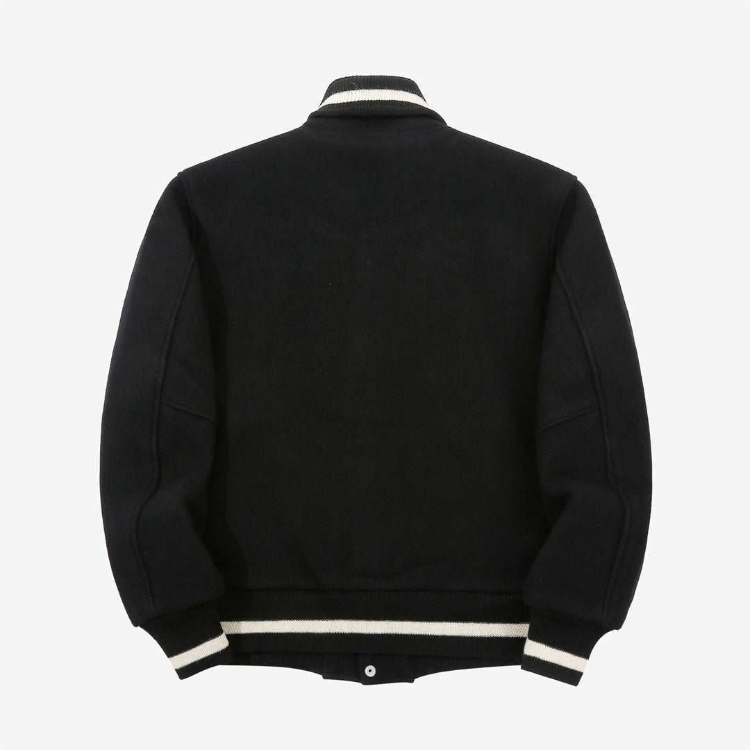 Freewheelers Leadfoot sports jacket heavy melton wool car club jacket black Japan back