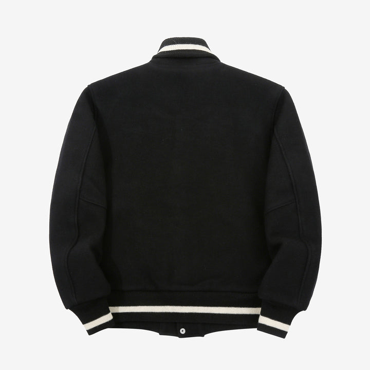 Freewheelers Leadfoot sports jacket heavy melton wool car club jacket black Japan back