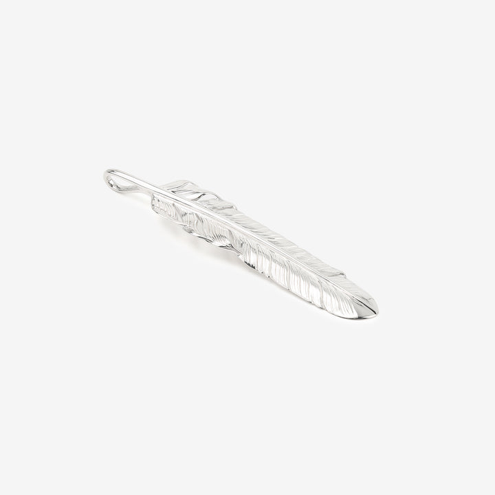Moto FT-41 Kazekiri feather silver pendant extra large native style Japan handcrafted jewelry front