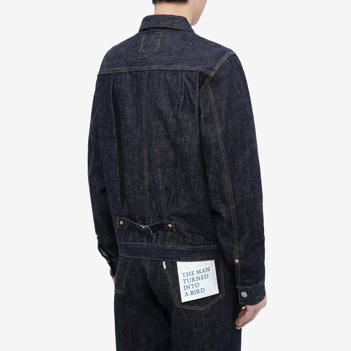 Omoto Denim 3115 13.5oz selvedge Type 1 denim jacket made in Japan wear image back