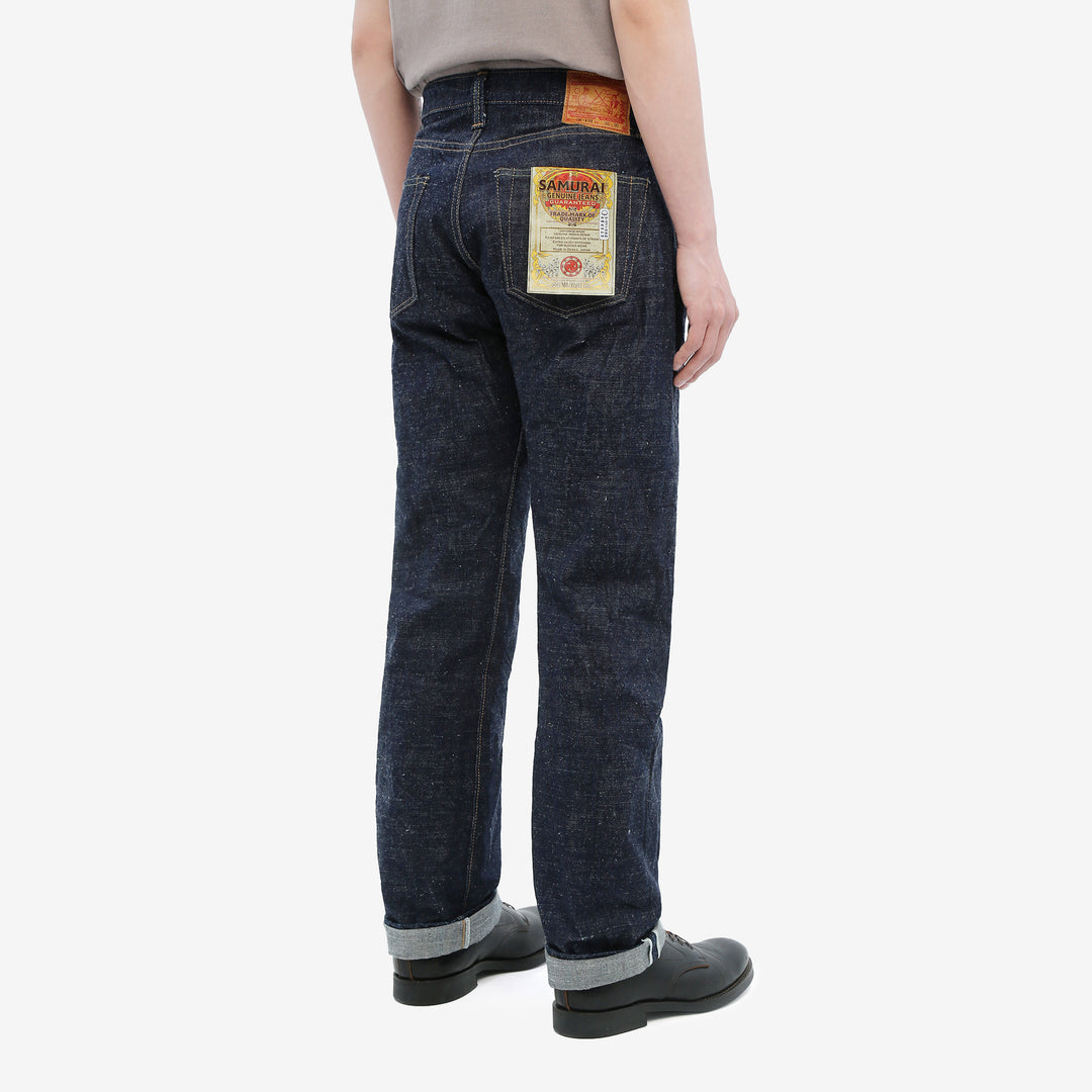 Samurai Jeans S510HXII 15.8oz selvedge denim regular straight made in Japan GL3 fabric wear image back
